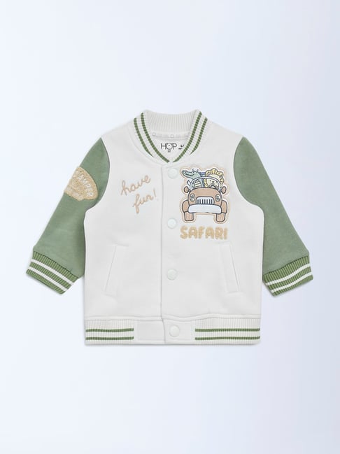 HOP Baby by Westside Off-White Colour-Blocked Cotton Jacket-picture-31