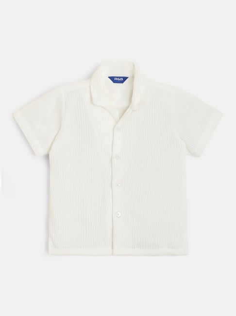 R&B Kids White Regular Fit Shirt-picture-10