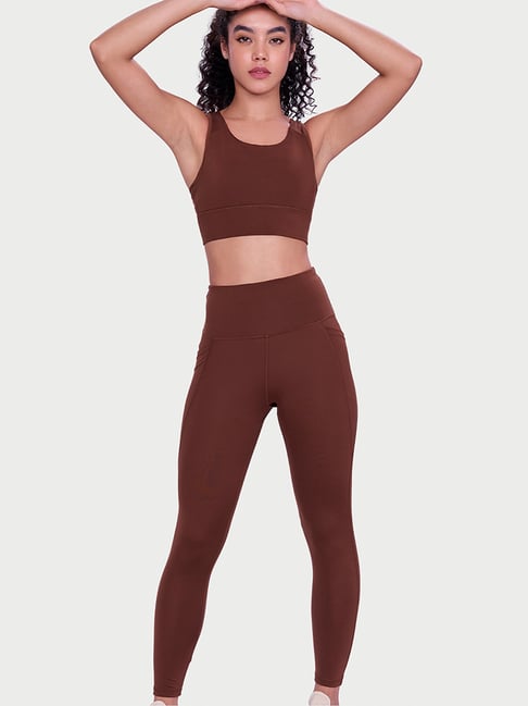 Enamor Brown Slim Fit Leggings