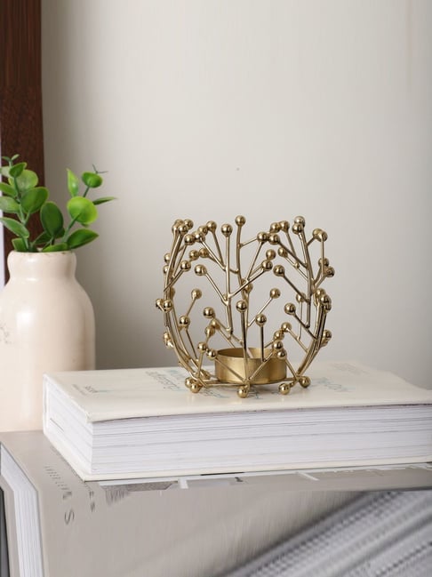 De Maison Decor Gold Iron Contemporary Juanita Tealight Candle Holder