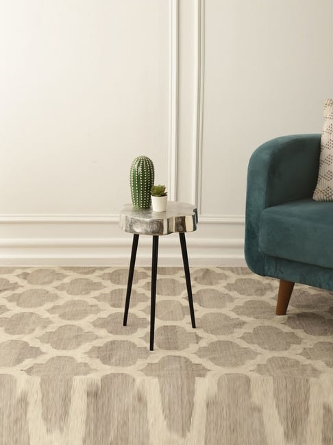 De Maison Decor Silver Aluminium Sawed Log Table