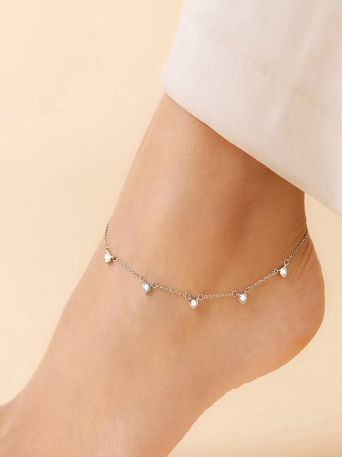 Zavya 925 Sterling Silver Linked in Love Anklet for Women-picture-39