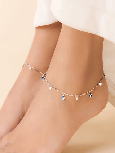 Zavya 925 Sterling Silver No Evil Eye On You Anklet for Women-picture-43