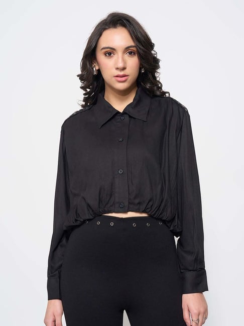 Honey By Pantaloons Black Relaxed Fit Shirt-picture-40