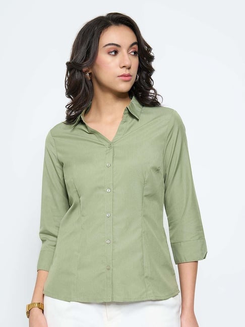 Annabelle By Pantaloons Green Regular Fit Shirt