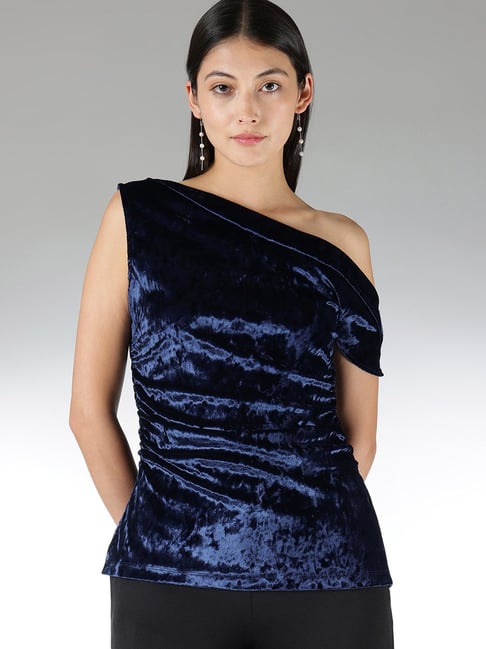 Fablestreet Navy Velvet Top