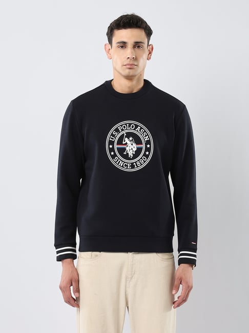 U.S. Polo Assn. Navy Blue Cotton Regular Fit Printed Sweatshirt-picture-30