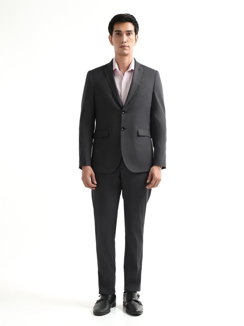 Arrow Dark Grey Regular Fit Two Piece Suit