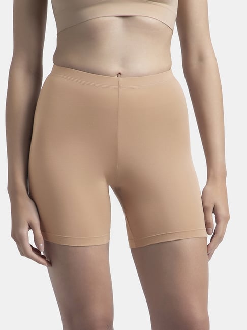 Jockey 1529 Women's High Coverage Super Combed Cotton Elastane Stretch Shorties With Concealed Waistband