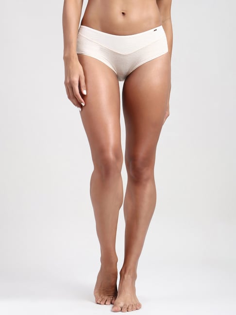 Van Heusen Beige Microfiber Lace Hipster Panty