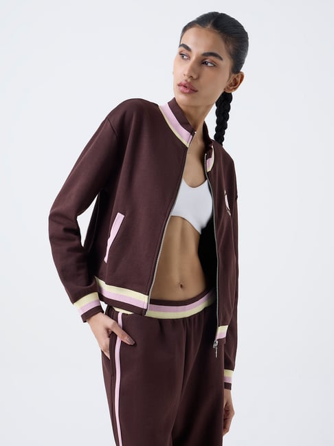 Studiofit by Westside Dark Brown Striped Jacket