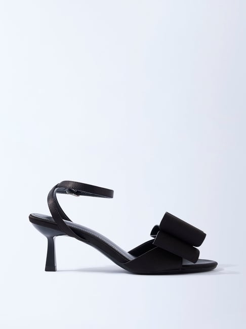 LUNA BLU by Westside Black Bow-Detailed Heel Sandals-picture-20