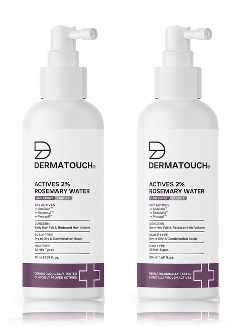 DERMATOUCH Actives 2% Rosemary Water Hair Growth Spray - 50 ml (Pack Of 2)
