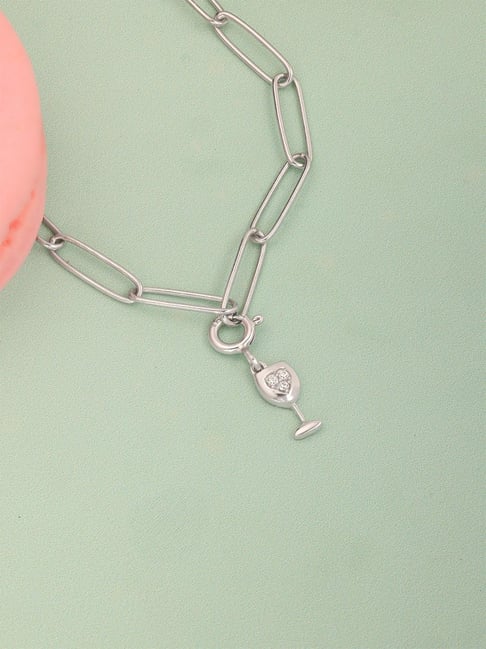 Mia by Tanishq 925 Silver Sparkly Sip Charm for Women-picture-34