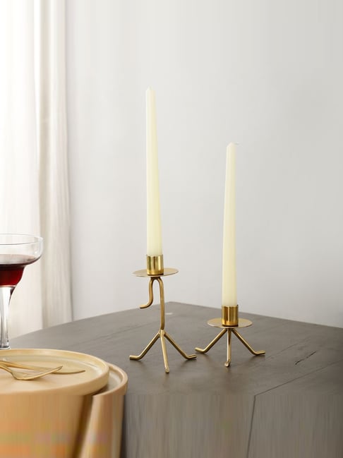 De Maison Decor Gold Iron Marquesa Glow Candle Holders