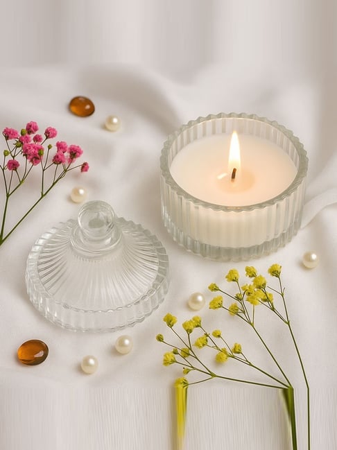 De Maison Decor Transparent Glass Elara Crystal Vanilla