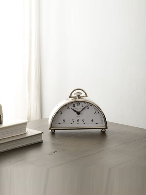 De Maison Decor Silver Aluminium Luna Desk Clock-picture-48