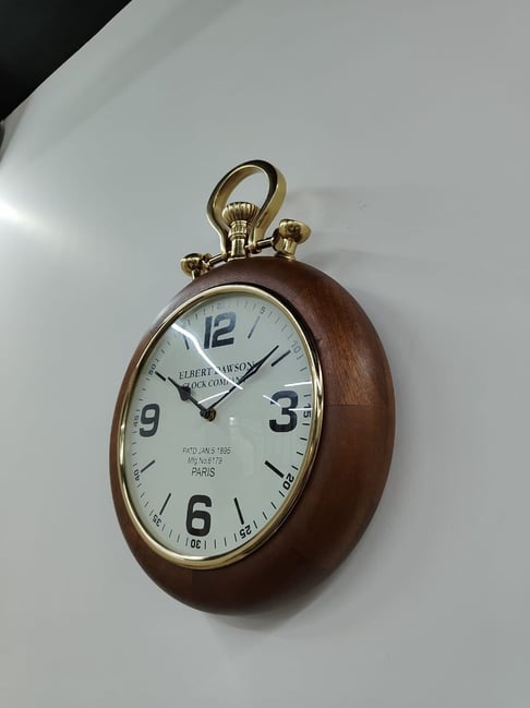 De Maison Decor Gold Wood Sullivan'S Wood Wall Clock