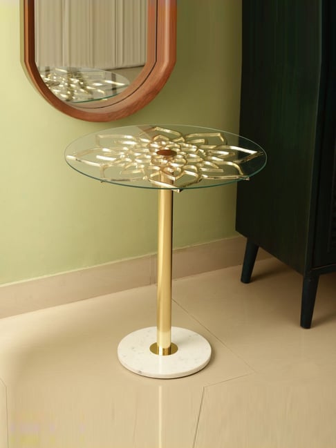 De Maison Decor Gold Eden's Flower Side Table