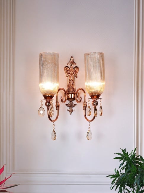 FOS LIGHTING Copper Mild Steel Victoria Double Polished Wall Lamp