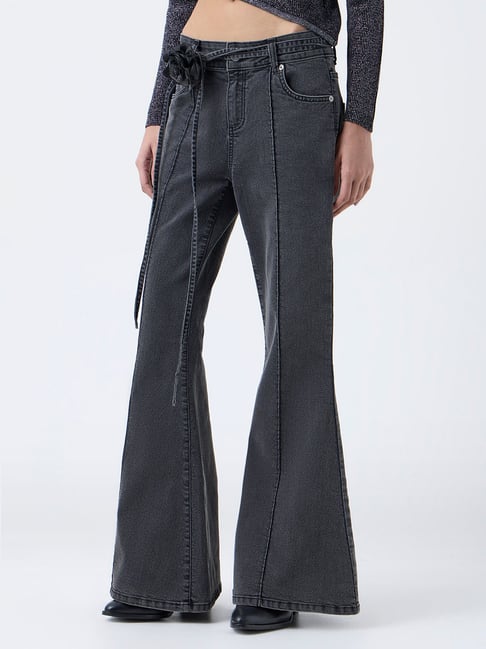 nuon women Nuon by Westside Grey High-Rise Flared Jeans-picture-47