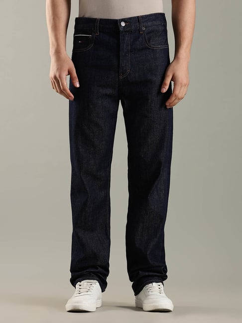 Tommy Hilfiger Dark Blue Cotton Regular Fit Jeans-picture-12