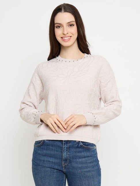 MADAME Pink Floral Long Sleeves Sweater