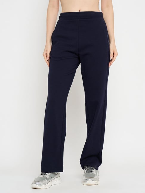 MADAME M Secret Navy Blue Solid Trackpants