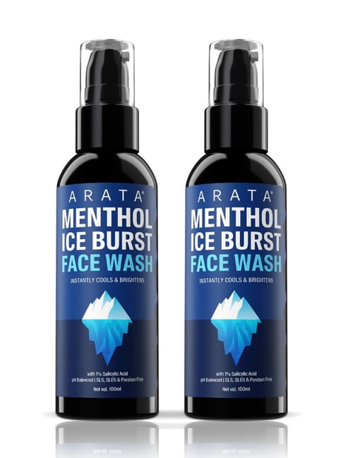 Arata Menthol Ice Burst Face Wash - 100 ml (Pack Of 2)
