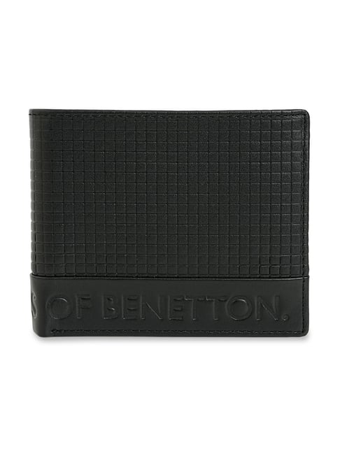 United Colors of Benetton Black Kildare Leather Bi-Fold Wallet