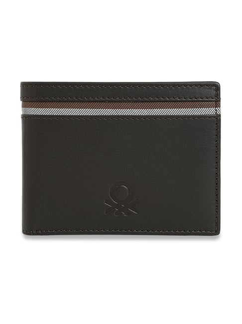 United Colors of Benetton Brown Wiltshire Striped Leather Bi-Fold Wallet