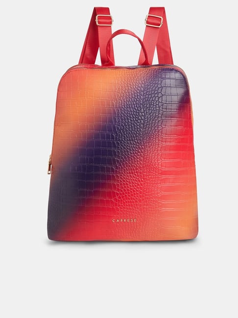 Caprese Red Marilyn Large Croc Pattern 15 Inch Laptop Backpack