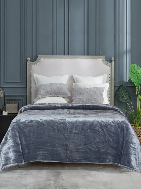 Saral Home Grey Cotton 224 TC Queen Bedsheet - Set of 6 (For Gifting)