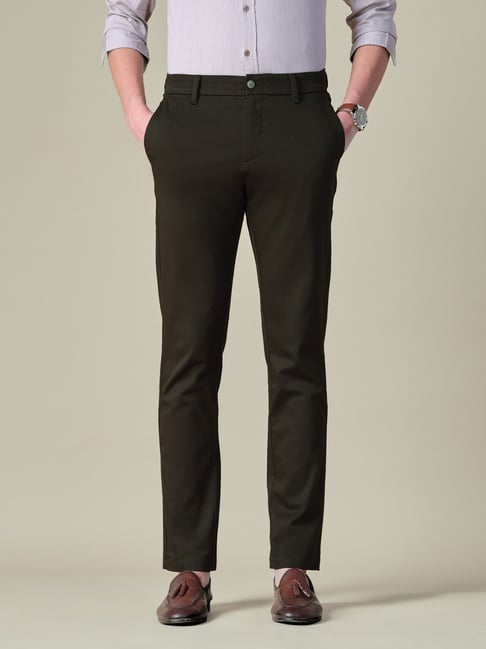 U.S. Polo Assn. Dark Brown Cotton Slim Fit Trousers