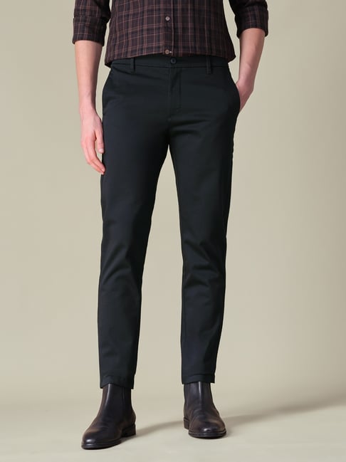 U.S. Polo Assn. Black Cotton Slim Fit Trousers