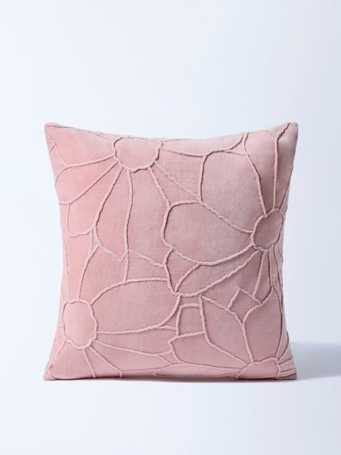 Westside Home Pink Floral Detailed Cushion Cover