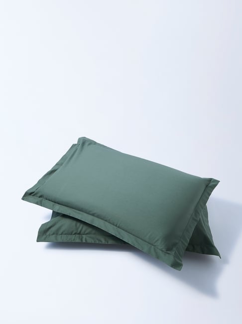 Westside Home Olive Solid Pillowcase (Set of 2)