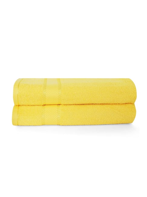 Layers Yellow Cotton Everfresh 380 GSM Bath Towel - Set of 2-picture-42