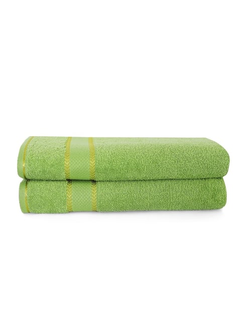 Layers Green Cotton Everfresh 380 GSM Bath Towel - Set of 2-picture-31
