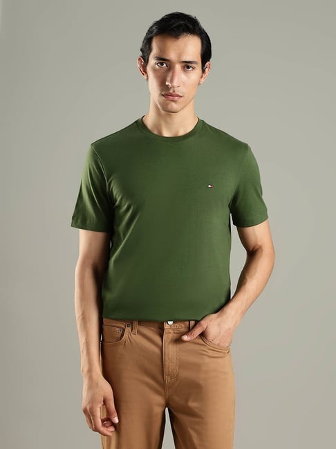 Tommy Hilfiger Green Cotton Regular Fit T-Shirt-picture-24