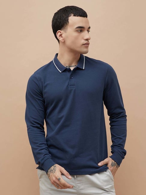 Fame Forever By Lifestyle Dark Blue Regular Fit Polo T-Shirt-picture-29
