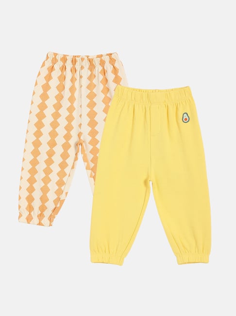 Miniklub Kids Yellow and White Chequered Joggers -Packof 2