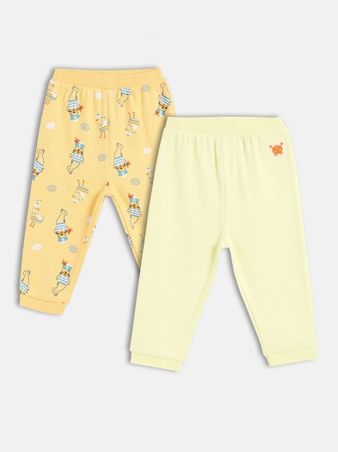 Miniklub Kids Yellow and Green Chequered Joggers -Packof 2