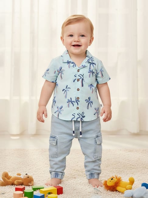 Miniklub Kids Green Printed Shirt