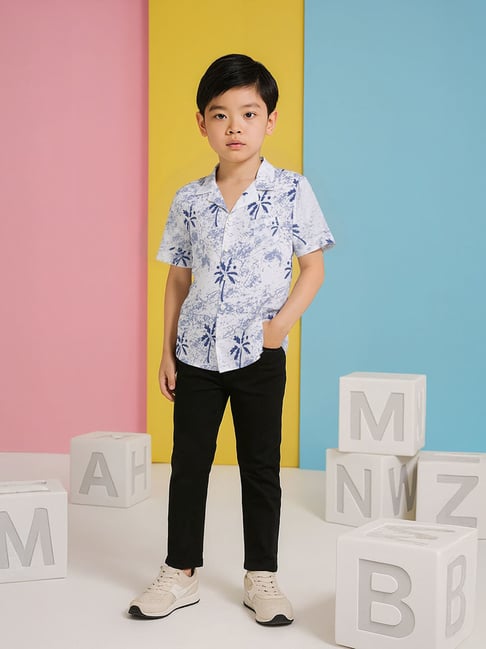 Miniklub Kids Navy Tree Printed Shirt
