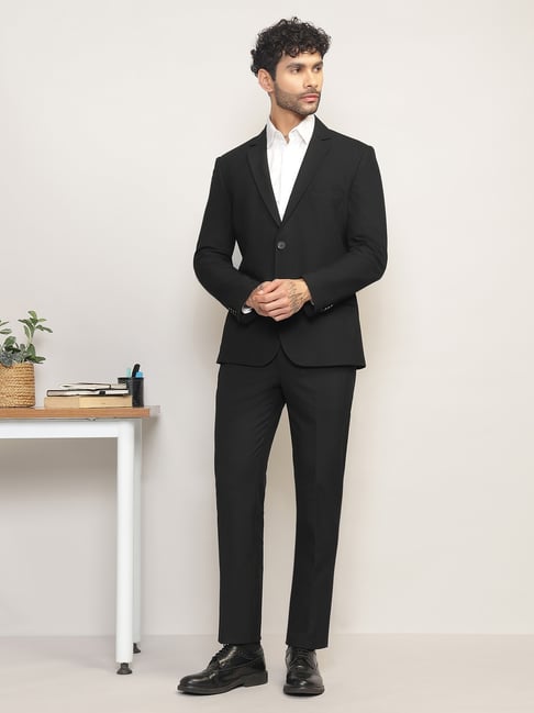 SUBTRACT Black Slim Fit Two Piece Suit