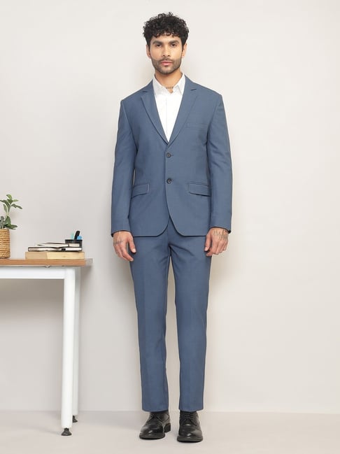 SUBTRACT Blue Slim Fit Two Piece Suit