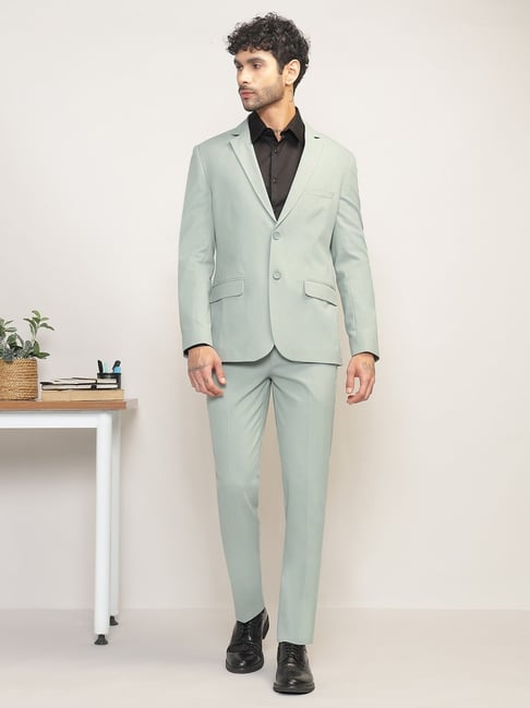 SUBTRACT Mint Green Slim Fit Two Piece Suit