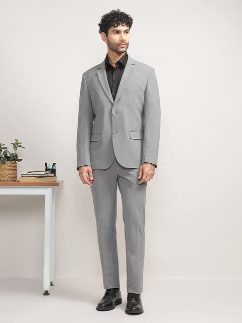 SUBTRACT Light Grey Slim Fit Two Piece Suit