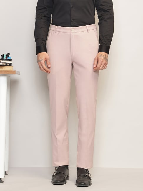 SUBTRACT Light Pink Slim Fit Trousers